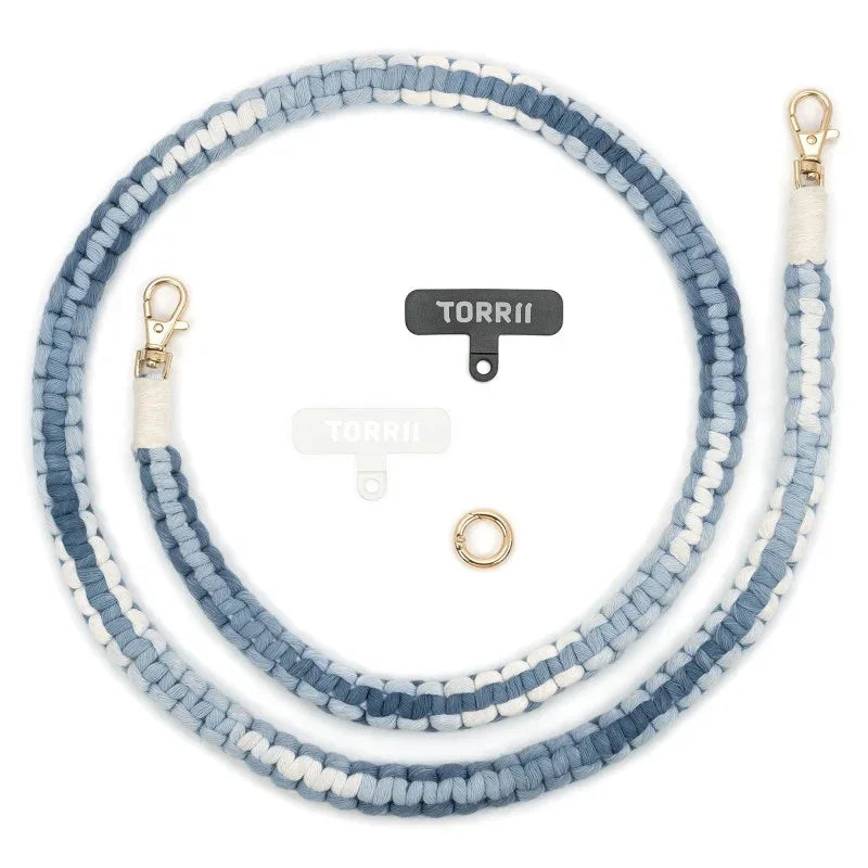 Torrii Knotty Braided Crossbody Strap – Blue - Tashqila Torrii Knotty Braided Crossbody Strap – Blue - Tashqila